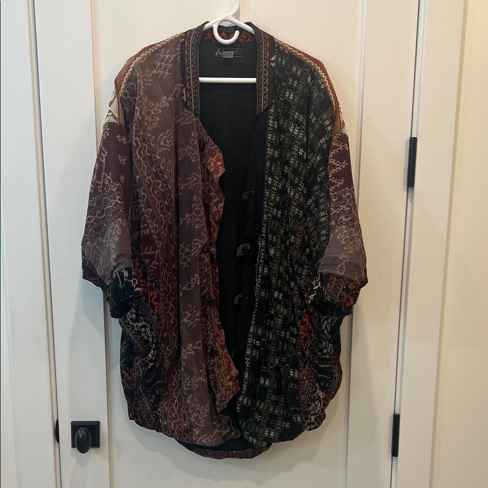 Kimono / Tunic With Gorgeous Patchwork Vintage Fa… - image 2